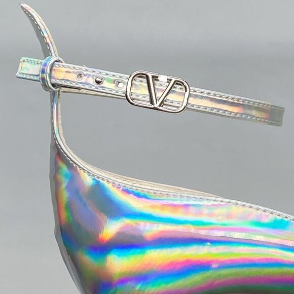 Valentino Garavani Tan-Go 155 iridescent patent-leather platform pumps size 39.5 - Picture 10 of 16